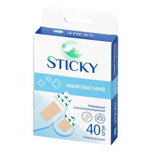 Пластырь Sticky влагостойкий невидимый набор 40 шт. в Фармаимпекс