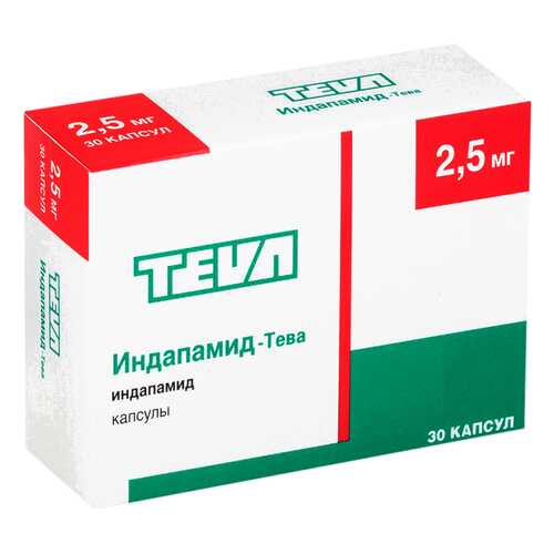 Индапамид-Тева капсулы 2,5 мг №30 в Фармаимпекс