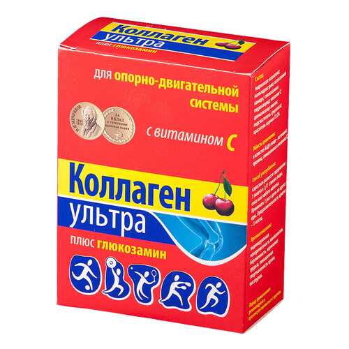 Коллаген ультра + глюкозамин порошок 8 г 7 шт. вишня в Фармаимпекс