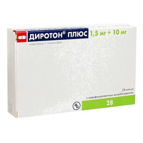 Диротон Плюс капсулы с модиф.высвоб.1,5 мг+10 мг №28 в Фармаимпекс