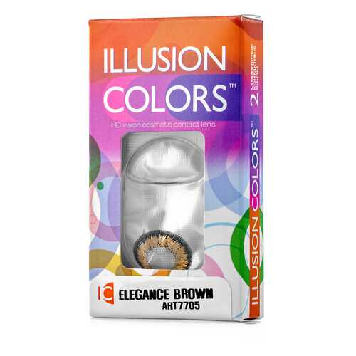 Контактные линзы ILLUSION colors Elegance 2 линзы -3.5D brown карий в Фармаимпекс
