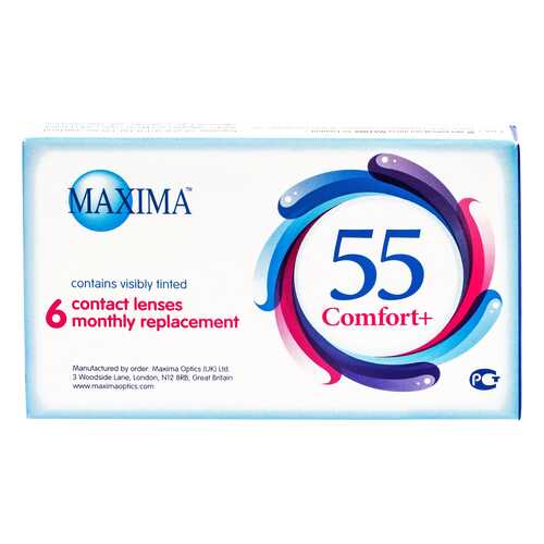 Контактные линзы Maxima 55 Comfort Plus 6 линз R 8,6 -1,75 в Фармаимпекс