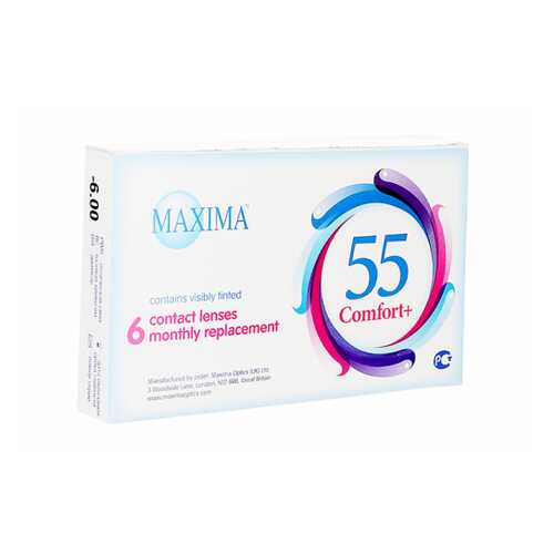 Контактные линзы Maxima 55 Comfort Plus 6 линз R 8,6 -4,50 в Фармаимпекс
