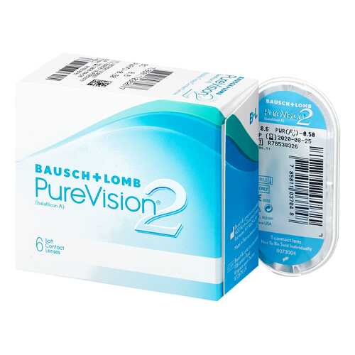Контактные линзы PureVision 2 6 линз -1,25 в Фармаимпекс