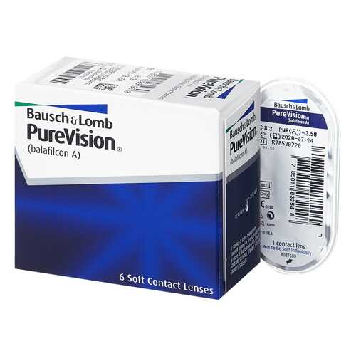 Контактные линзы PureVision 6 линз R 8,3 -1,25 в Фармаимпекс