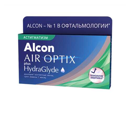 Контактные линзы AirOptix HydraGlyde for Astigmatism 3 шт. PWR -4,00, CYL -0,75, AXIS 020 в Фармаимпекс