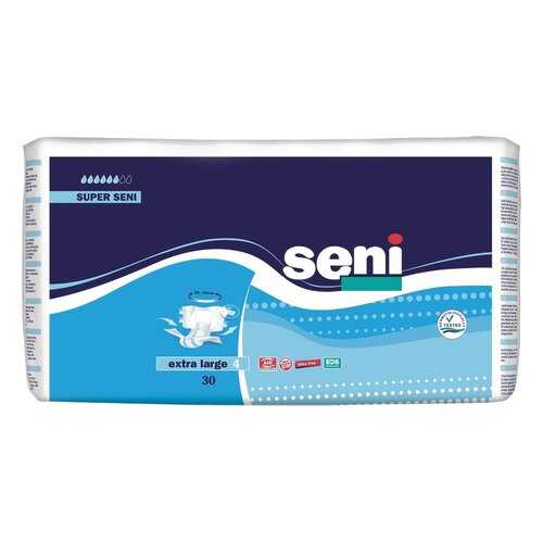 Подгузники для взрослых SENI Super Seni Extra Large, 30 шт (XL30-JA1) в Фармаимпекс