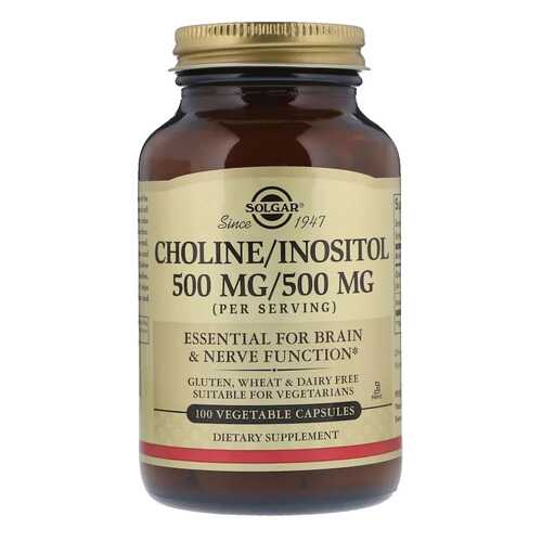 Холин, инозитол Solgar Choline / Inositol 100 капс. без вкуса в Фармаимпекс