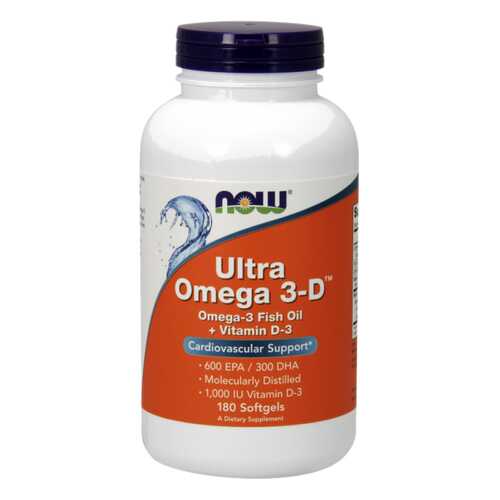 Omega-3 NOW Ultra Omega-3D 600 Epa/300 Dha + Vit D-3 180 капс. в Фармаимпекс
